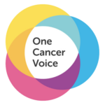 Logo with multicoloured rings overlapping with text displayed in the centre reading "One Cancer Voice"