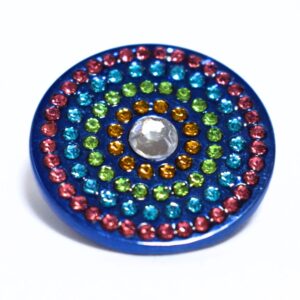 image showing the front of the Hope for Tomorrow limited edition brooch, with rhinestones in concentric circles