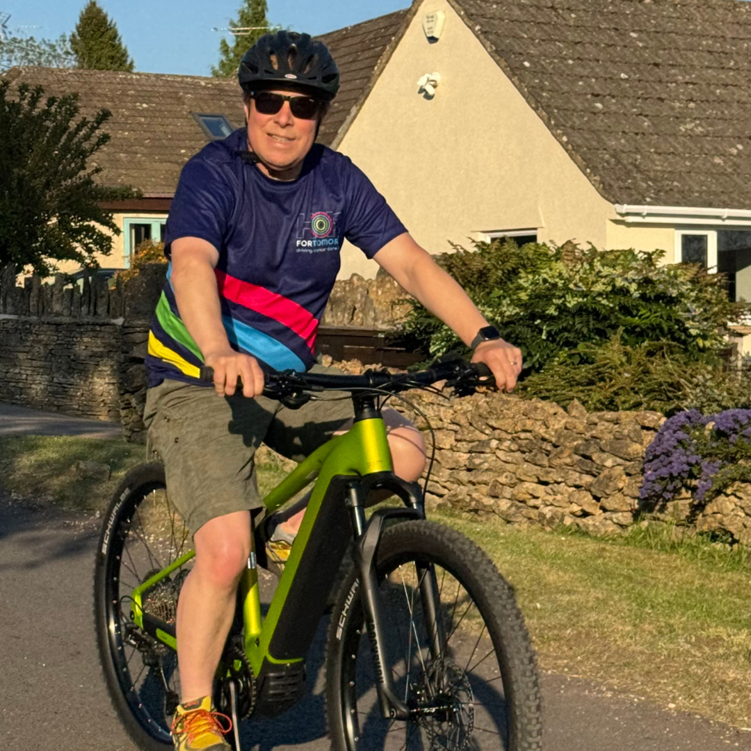 Patrick Carroll on his bicycle training ahead of Sir Chris Hoy's 'Tour de 4' cycle challenge