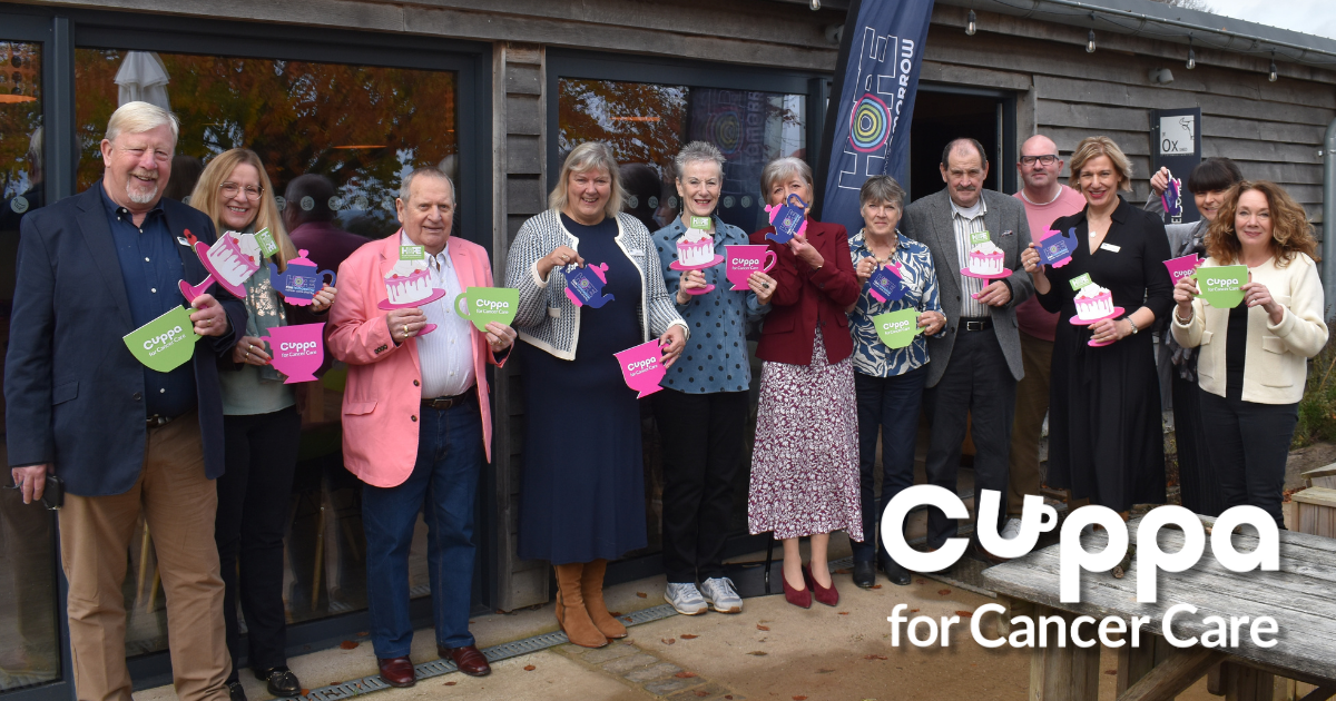 Charity volunteers and supporters at the Cuppa for Cancer Care launch event  