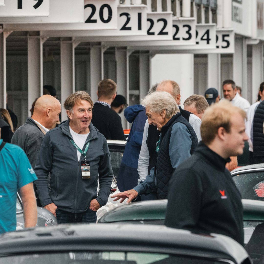 Supercars shown queuing at Goodwood motor circuit