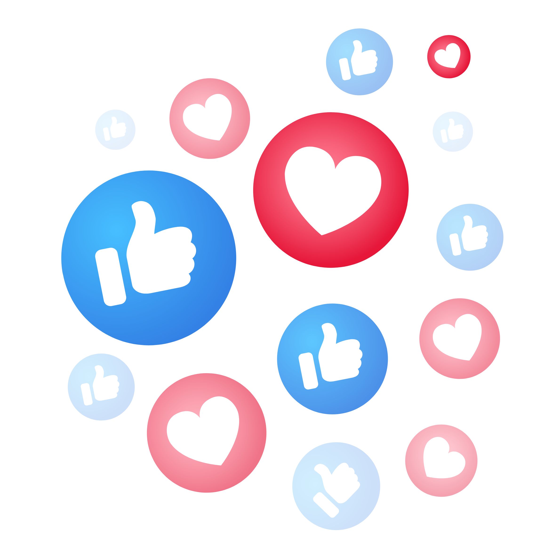 Icons to represent reactions on a social media post